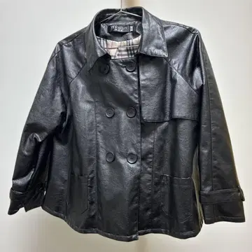 블랙 인조 가죽 더블 자켓 시착만 한 상품