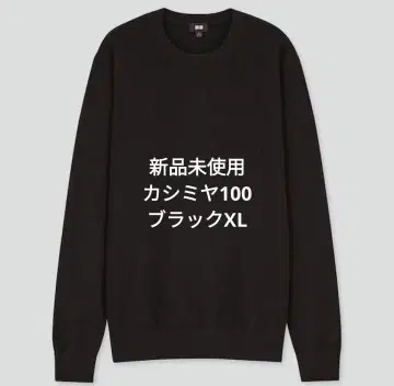 새상품 유니클로 캐시미어 크루넥 스웨터 블랙 XL 니트