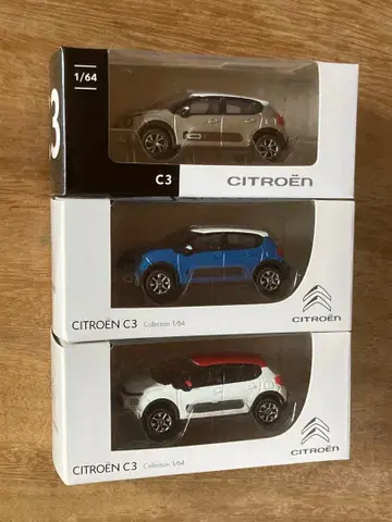 시트로엥 C3 미니카 1/64 3대 세트
