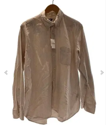 engineered garments 베이지 스트라이프 긴팔 셔츠