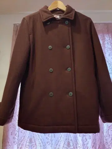 LACOSTE 브라운 더블 브레스트 코트 42 라코스테 유행색 브라운