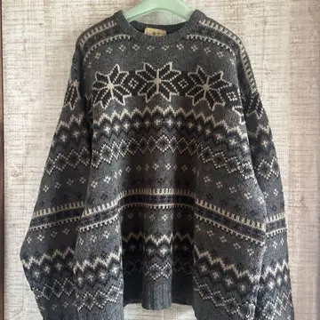 90년대 J.CREW 노르딕 무늬 오버 사이즈 스웨터