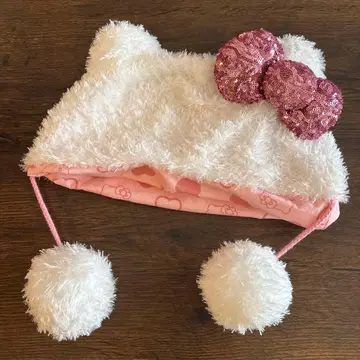 USJ 헬로키티 폼폼 포함 햇 모자