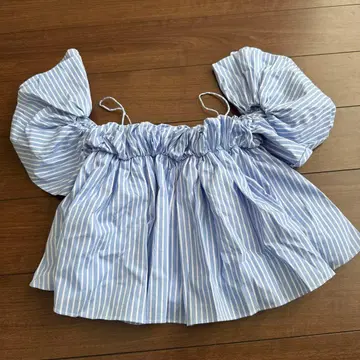 Bibiy. 스트라이프 벌룬 소매 상의 F 사이즈