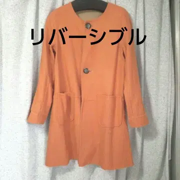 코트 노카라 리버서블 울