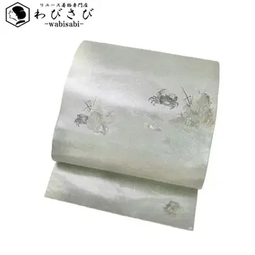 나고야 오비 나전 게 꽃무늬 우노하나색 O-5724