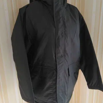 블랙 후드 부착 아우터 재킷