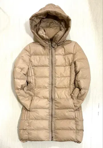 ANAYI(아나이) 베이지 후드 부착 롱 다운 자켓 사이즈 36