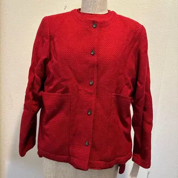 노카라 자켓 빨간색