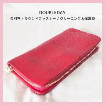 DOUBLEDAY 라운드 지퍼 롱 지갑 빨간색 레드