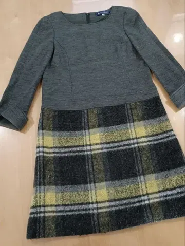 M'S GRACY 엠즈 그레이시 체크 무늬 모헤어 혼방 원피스 38