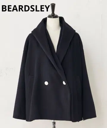 정가 48만원 BEARDSLEY 비어즐리 후드 부착 피코트 루즈핏 경량