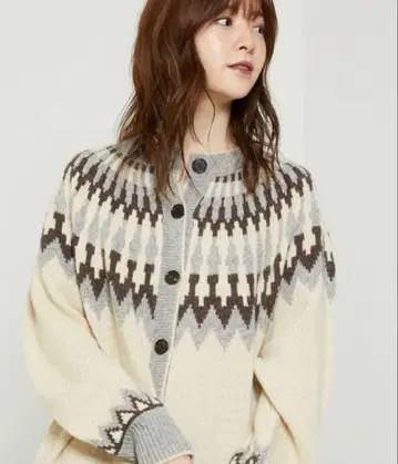 FREAK'S STORE 노르딕 무늬 니트 가디건