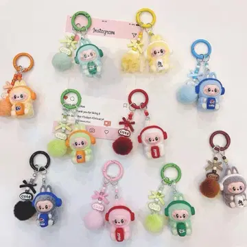 신상 labubu 러브브 러브브 Labubu 키링 그린 노랑 2개 세트
