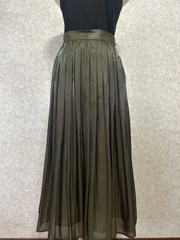 드로잉 넘버스 올리브 개더 스커트 38 광택 안감 포함