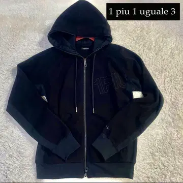 1PIU1UGUALE3 집업 M 긴팔 후드티 블랙+증정T