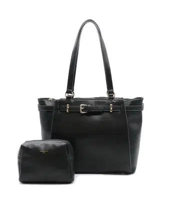 블랙 토트백 파우치 포함 A4 대응