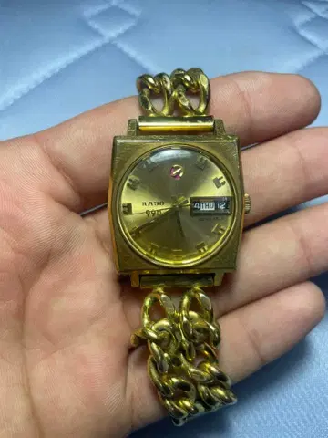 라도 RADO 990 빈티지 손목시계 25석 골드톤 작동품