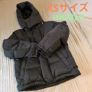 후드 부착 다운 자켓 짙은 갈색