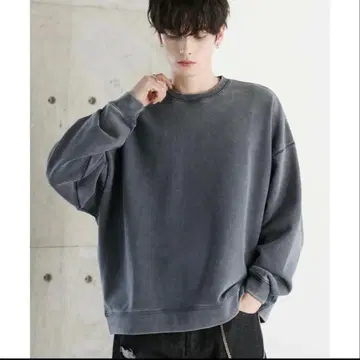 ASTRONOMY 피그먼트 가공 헤비 웨이트 크루 맨투맨 그레이 M