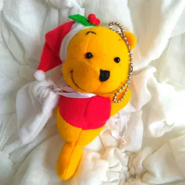 푸우 산타 마스코트 봉제 인형 키링 디즈니 크리스마스