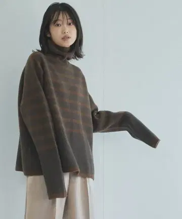 [ Audrey and John Wad ] 보더 터틀넥 니트