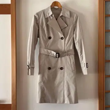하루야마 라이너 포함 트렌치코트 더블 버튼 베이지 9호