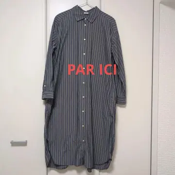 PAR ICI 스트라이프 셔츠 원피스 긴팔