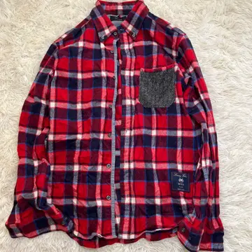 MOON 체크 무늬 플란넬 셔츠