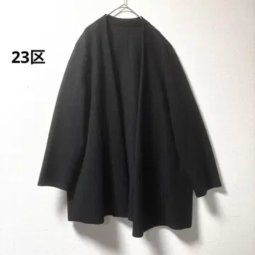 23구 컴프레스트 파일 코디건 울 코트 롱 48 블랙