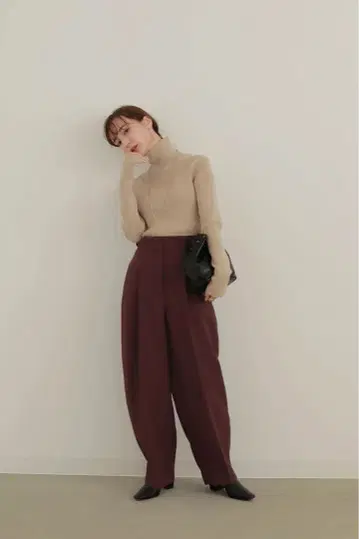 louren turtle neck rib knit