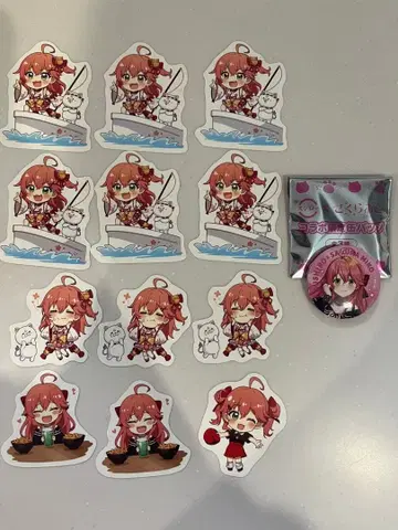 사쿠라미코 스시로 스티커 캔뱃지 세트