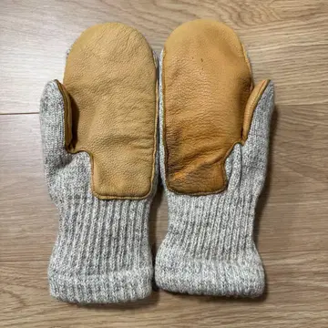 울 가죽 미튼 장갑 남성 프리 사이즈