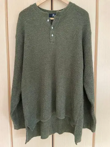 CAMBIO 올리브 그린 헨리넥 니트