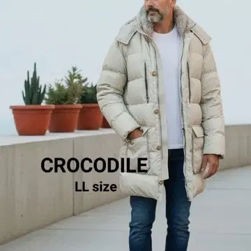 CROCODILE 크로커다일 후드 퍼 부착 다운 자켓 LL 사이즈