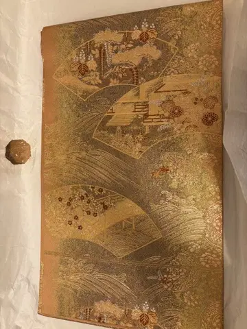 새상품급 후쿠로 오비 부채 무늬 전통 예복 기모노 호몬기