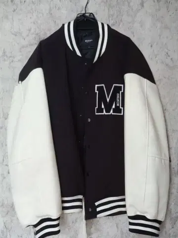 BEAMS HEART 바시티 자켓 L 블랙/화이트