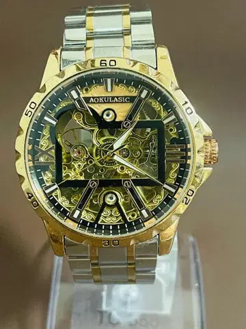 AOKULASIC 자동 와인딩 손목시계 스켈레톤