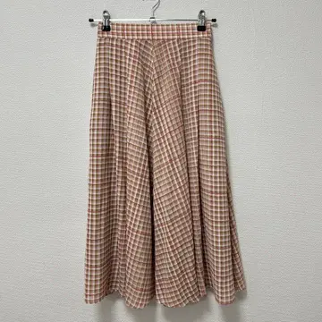 쿠미쿄쿠 [세탁 가능] 시어 체크 스커트 사이즈 1 플레어 스커트