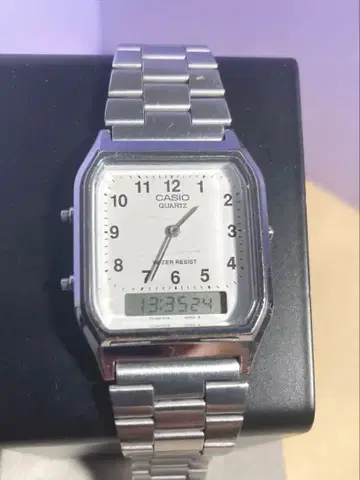 작동품 CASIO AQ-230 아날로그-디지털 손목시계 빈티지