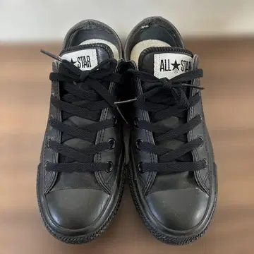 컨버스 올스타 블랙 모노크롬 레더 로우컷 22.5