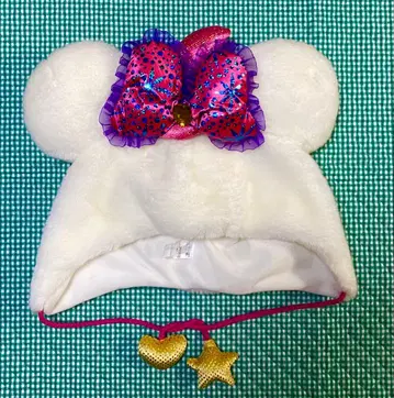 미니 팬캡 모자 화이트 디즈니씨 10주년