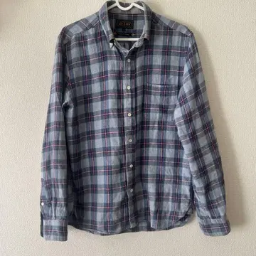 BEAMS 블루 체크 플란넬 셔츠 S