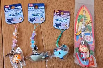 오키나와 한정판 스트랩 4개 세트 미라이 수족관 모코리 시사