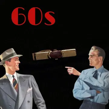 빈티지 넥타이 핀 레트로 골드 톤 레진 60s 로카빌리