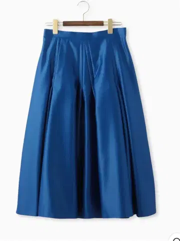 새틴 플레어 스커트 블루