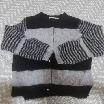 NAVY .WO 키드 모헤어 가디건