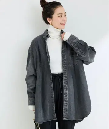 B.C 재고 DU JOUR 버튼 다운 데님 셔츠