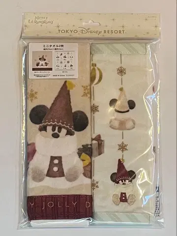 미키 크리스마스 미니 타월 2개 세트