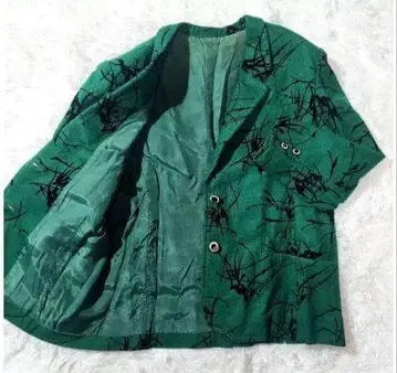 테일러드 자켓 L 사이즈 상당 스파이더 패턴 그린